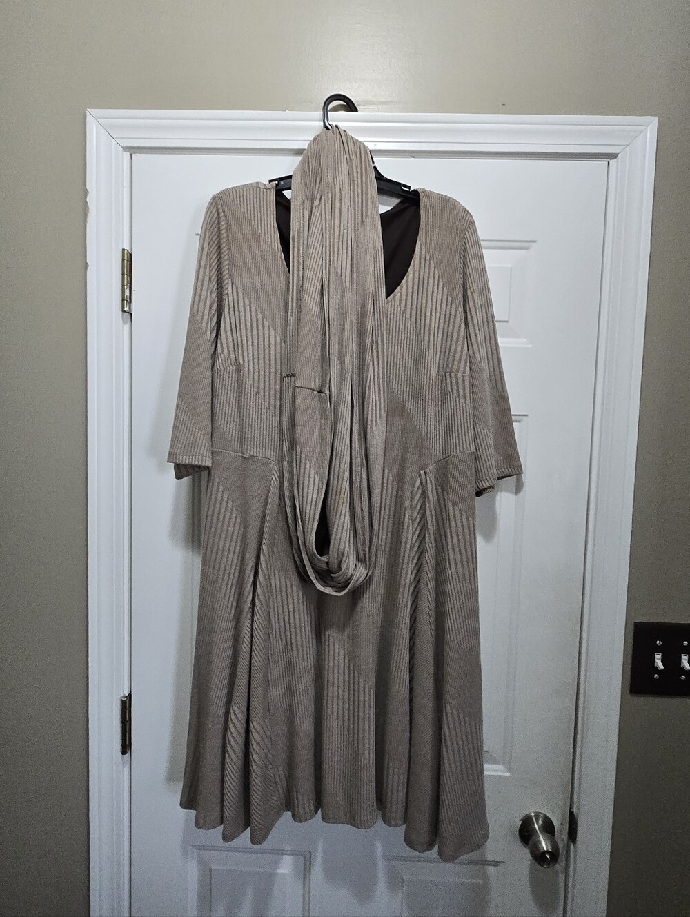 Signature by Robbie Bee Taupe Tunic Dress
